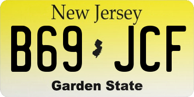 NJ license plate B69JCF