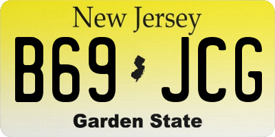 NJ license plate B69JCG