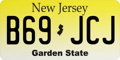 NJ license plate B69JCJ