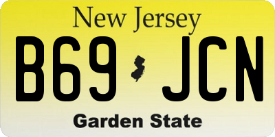 NJ license plate B69JCN