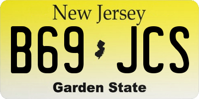 NJ license plate B69JCS