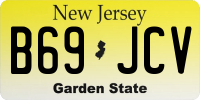NJ license plate B69JCV