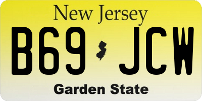 NJ license plate B69JCW