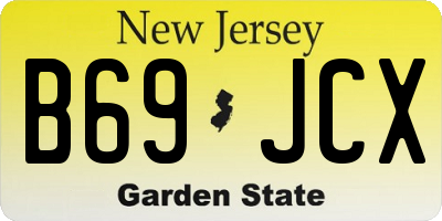 NJ license plate B69JCX