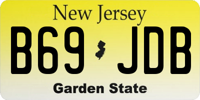 NJ license plate B69JDB