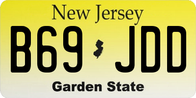 NJ license plate B69JDD