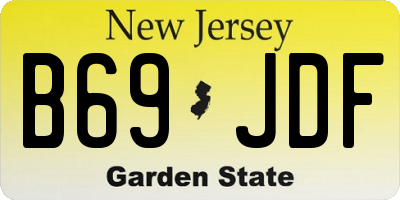 NJ license plate B69JDF