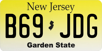 NJ license plate B69JDG