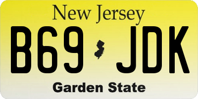 NJ license plate B69JDK