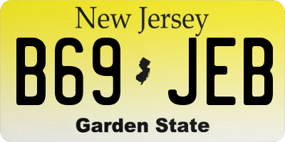 NJ license plate B69JEB