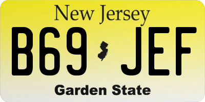 NJ license plate B69JEF