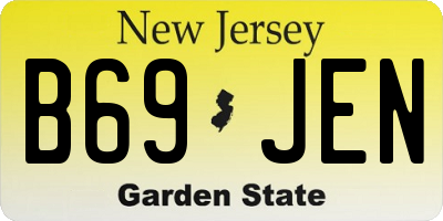 NJ license plate B69JEN