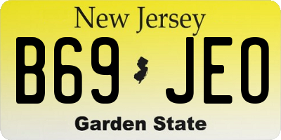 NJ license plate B69JEO