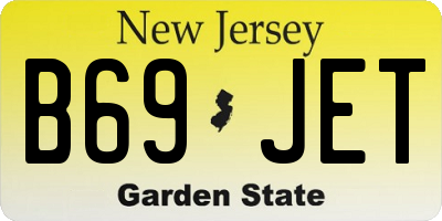 NJ license plate B69JET