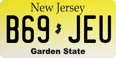 NJ license plate B69JEU