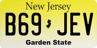 NJ license plate B69JEV