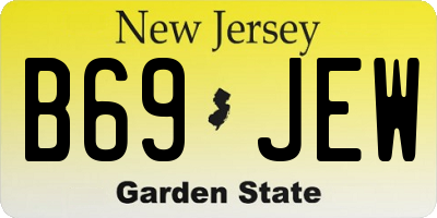 NJ license plate B69JEW