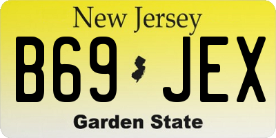 NJ license plate B69JEX
