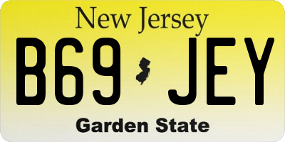 NJ license plate B69JEY