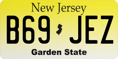 NJ license plate B69JEZ