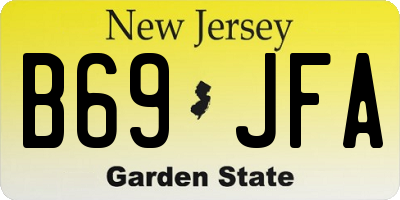 NJ license plate B69JFA
