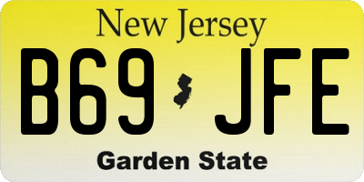 NJ license plate B69JFE