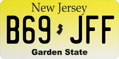 NJ license plate B69JFF