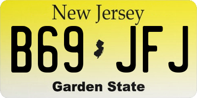 NJ license plate B69JFJ