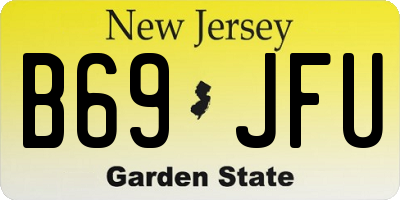 NJ license plate B69JFU