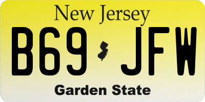 NJ license plate B69JFW