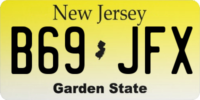 NJ license plate B69JFX