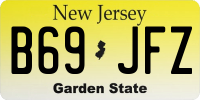 NJ license plate B69JFZ