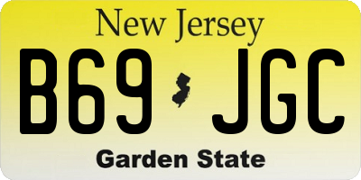 NJ license plate B69JGC