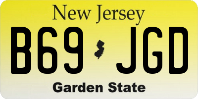 NJ license plate B69JGD