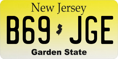 NJ license plate B69JGE