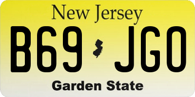 NJ license plate B69JGO