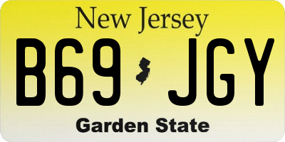 NJ license plate B69JGY