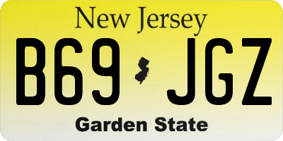 NJ license plate B69JGZ