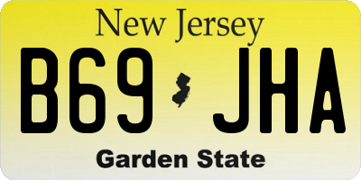 NJ license plate B69JHA