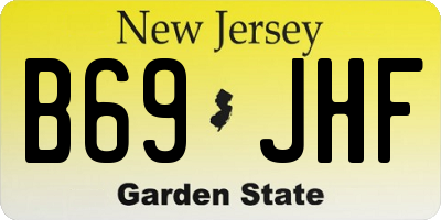 NJ license plate B69JHF