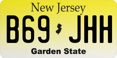 NJ license plate B69JHH