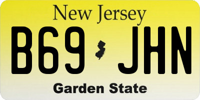 NJ license plate B69JHN