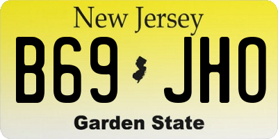 NJ license plate B69JHO