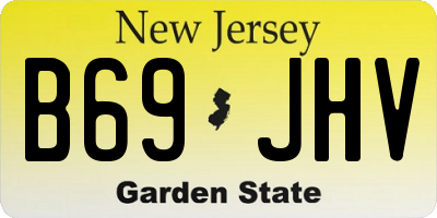 NJ license plate B69JHV