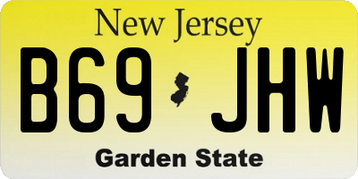 NJ license plate B69JHW