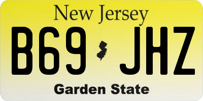 NJ license plate B69JHZ