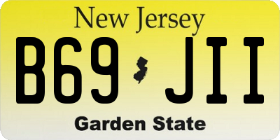 NJ license plate B69JII