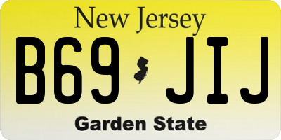 NJ license plate B69JIJ