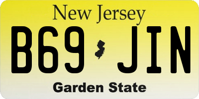NJ license plate B69JIN