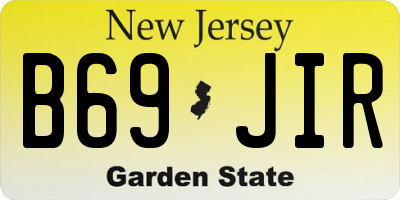 NJ license plate B69JIR